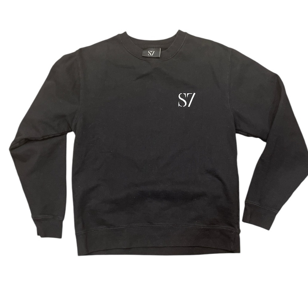 S7 S black embroidered and screened graphic goth sweatshirt